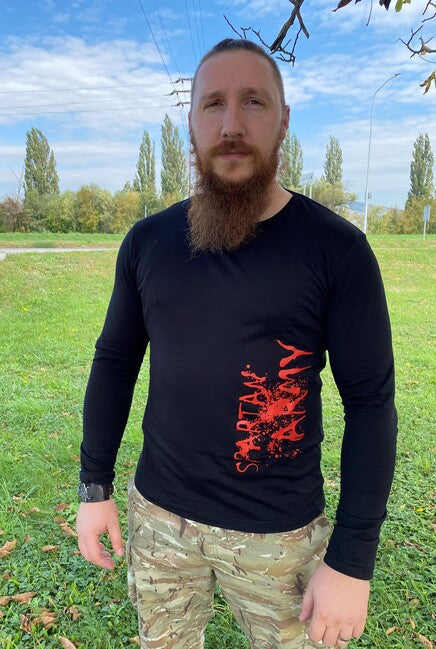 DRAGOWA Fit-T tricou cu mânecă lungă RedWar 160 g/m², negru