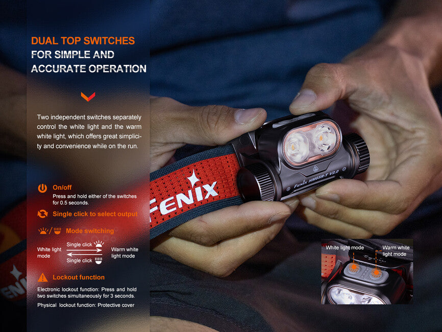 Fenix HM65R-T V2.0 lanternă frontală reîncărcabilă, violet închis