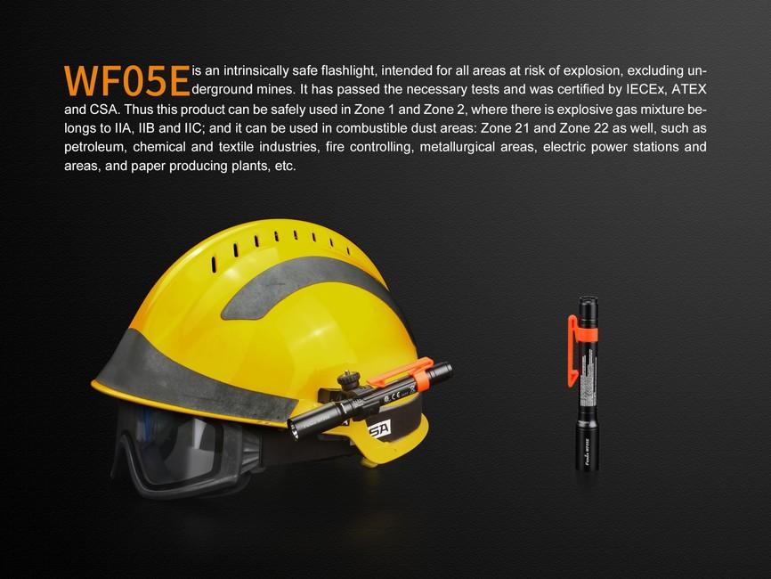 Fenix WF05E lanternă profesională, Fenix WF05E lumină