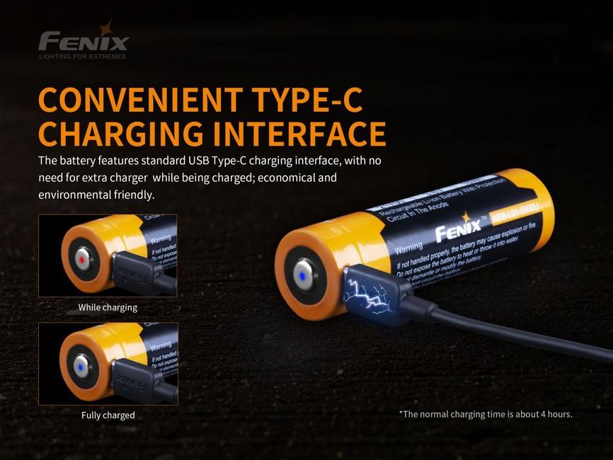 Fenix 21700 baterie reîncărcabilă Li-Ion 5000 mAh USB-C