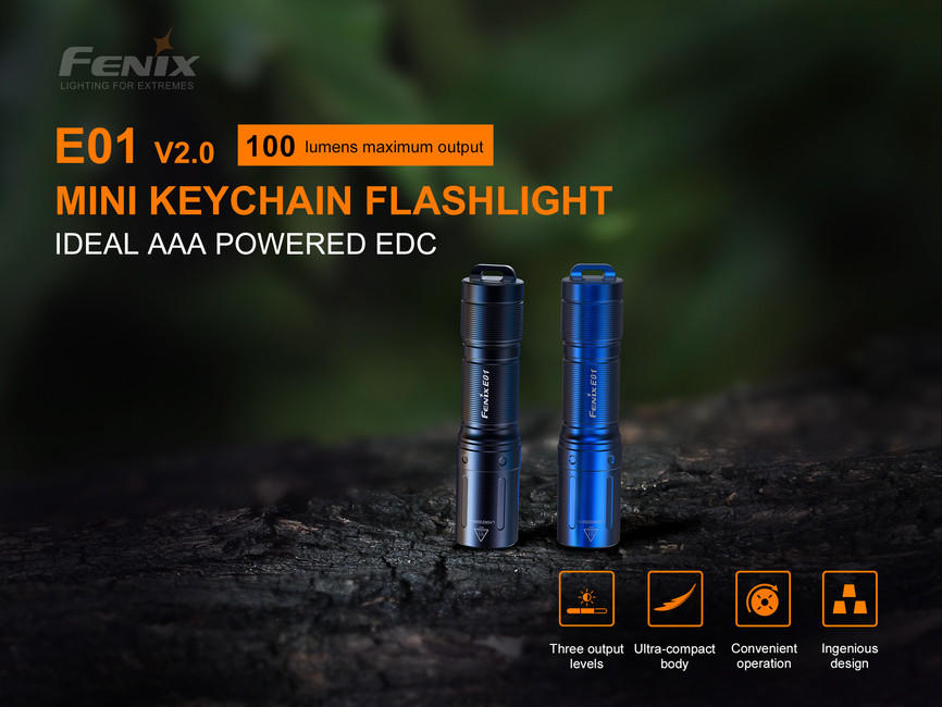 Fenix E01 V2.0 lanternă mini