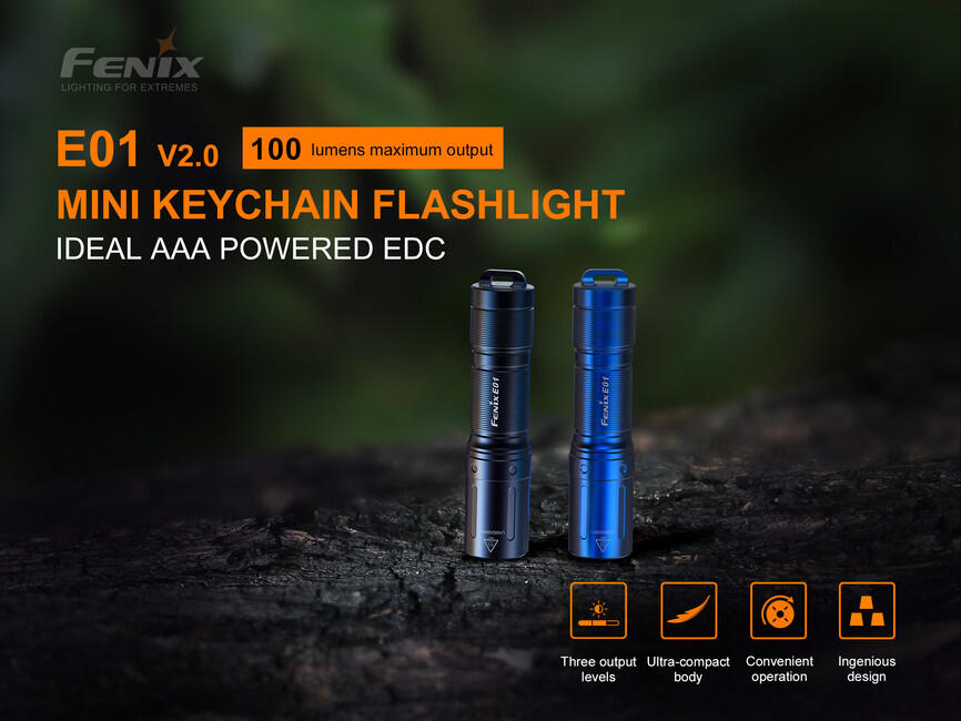 Fenix E01 V2.0 mini lanternă, albastră