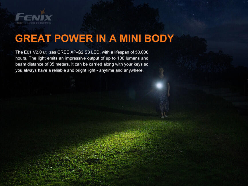 Fenix E01 V2.0 mini lanternă, albastră