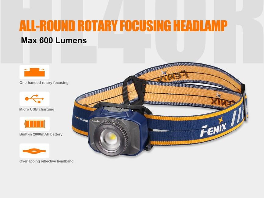 Fenix HL40R lanternă frontală, albastră