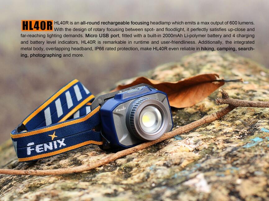 Fenix HL40R lanternă frontală, albastră