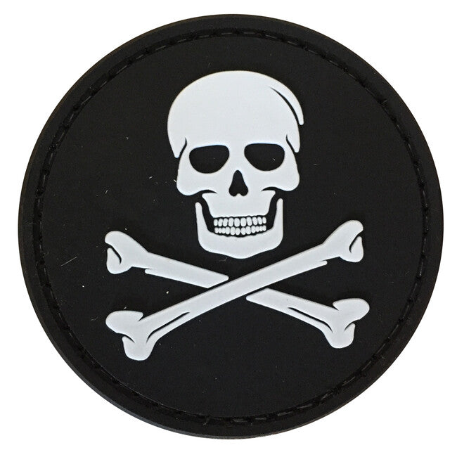 WARAGOD Jolly Roger emblemă PVC Patch, Black and White