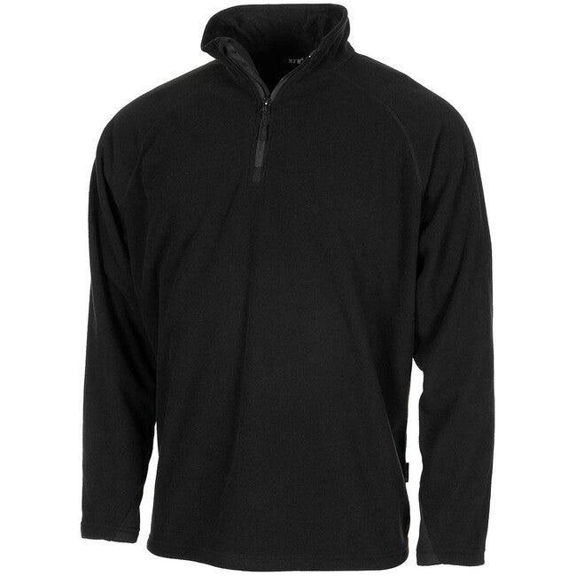 MFH Troyer tricou fleece cu mânecă lungă, negru
