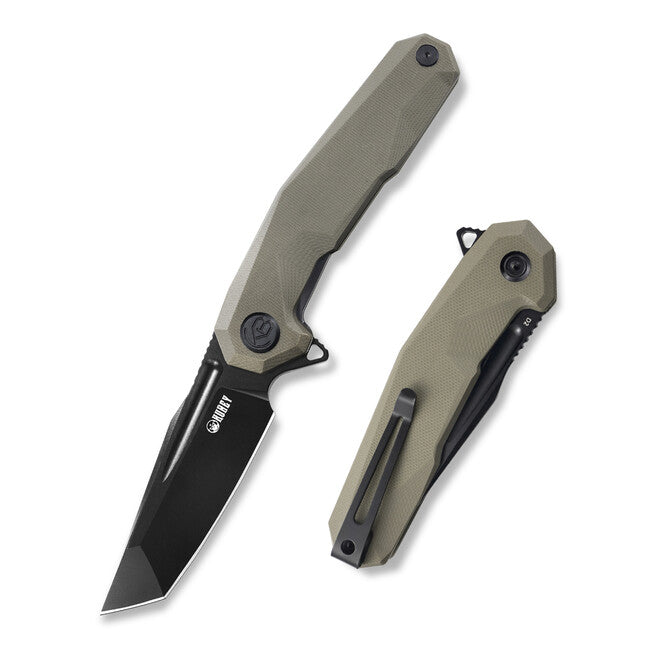 KUBEY Carve briceag Tan & Black (D2)