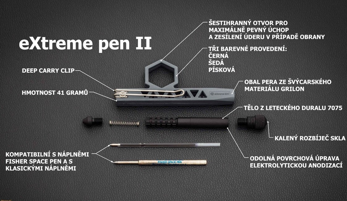 Extreme pen II kubotan EDC, negru