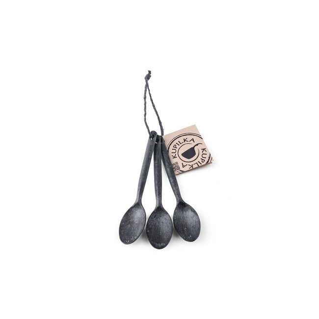 KUPILKA 3 set linguri de ceai 3buc, negru
