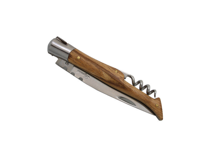 Laguiole DUB042 briceag cu tirbușon, lamă 12cm, oțel 420, mâner din lemn zebrawood