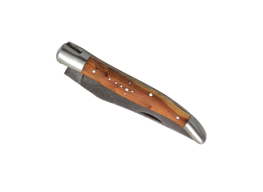 Laguiole DUB070 briceag oțel damaschin, lamă 12 cm, mâner ienupăr