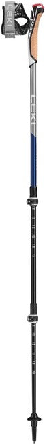 LEKI Traveller Carbon Nordic Walking bețe, albastre miezul nopții metalic închis-antracit deschis-alb, 90 - 130 cm