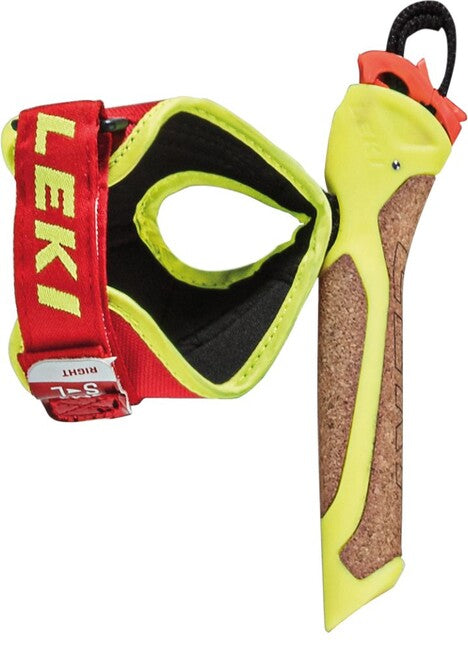 LEKI FRT4 Nordic Shart mânere 16,5mm, galbene neon/maro