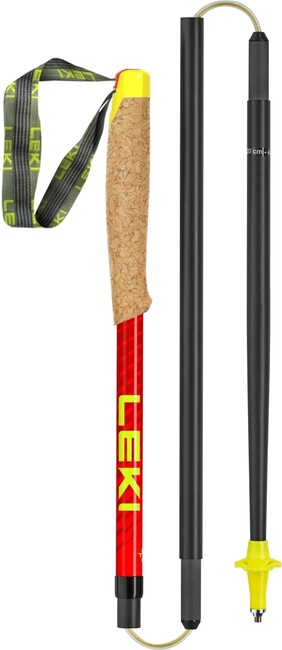 LEKI Alphatrail FX.One Superlite Trail Running bețe, carbon natural - roșu clar - roz neon