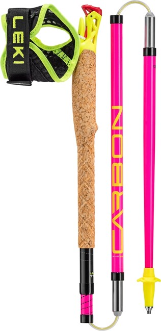 LEKI Ultratrail FX.One Trail Running bețe, roz neon-negru-galben neon