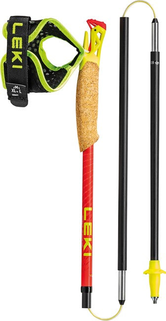 LEKI Ultratrail FX.One Superlite Trail Running bețe, roșii clar-galben neon-carbon natural