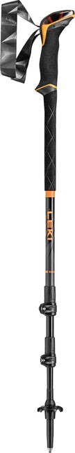 LEKI Sherpa Lite bețe de trekking, portocalii neon-negru-albastru denim, 100 - 135 cm