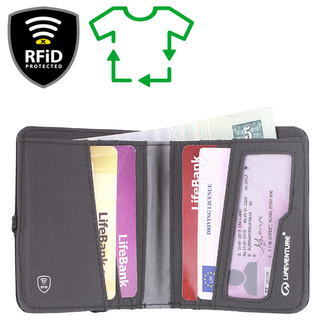 Lifeventure RFiD Compact Wallet portofel Recycled, gri