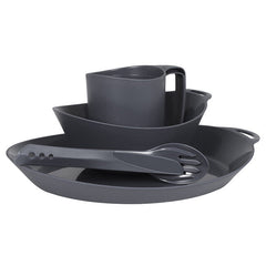 Lifeventure Ellipse set de mâncare din plastic 4 buc, grafit