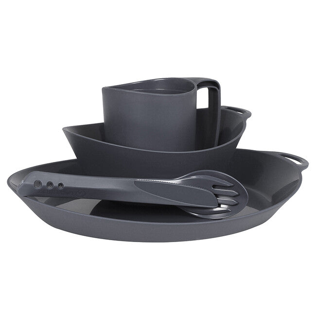 Lifeventure Ellipse set de mâncare din plastic 4 buc, grafit