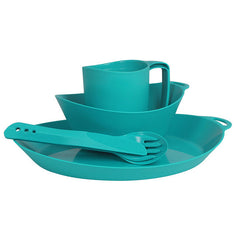 Lifeventure Ellipse set de mâncare din plastic 4 buc, teal