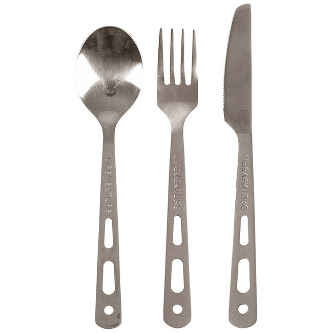 Lifeventure Knife Fork Spoon set tacâmuri din titan