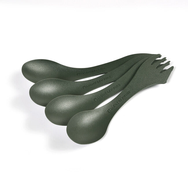 LIGHT MY FIRE Spork original lingură multifuncțională 4 buc, verde