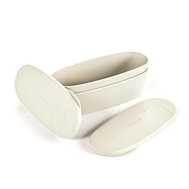 LIGHT MY FIRE SnapBox cutie de prânz oval 2buc, crem