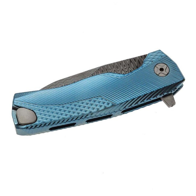Lionsteel ROK DD BL briceag de lux cu mâner din titan masiv