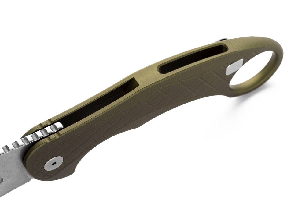 Lionsteel L.E. ONE 1 A GS cuțit tip KARAMBIT Green/stone washed dezvoltat în colaborare Emerson Design