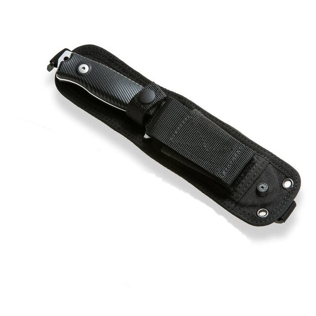 Lionsteel M5B dagger G10 mare pentru aventurieri cu lamă neagră furnizată, lamă neagră, inclusiv teacă din piele