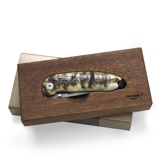 Lionsteel M8210D briceag cu lamă din oțel damaschin MN