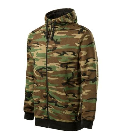 Malfini Camo Zipper hanorac 300 m², de camuflaj maro