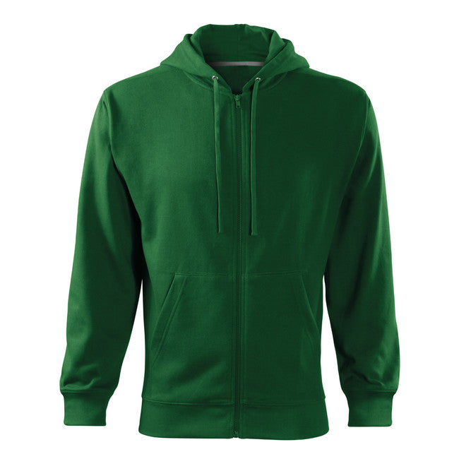 Malfini Trendy Zipper hanorac pentru bărbați 300g/m2, verde