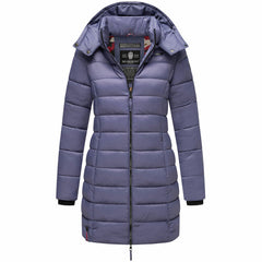 Marikoo ABENDSTERNCHEN palton piquat pentru femei cu glugă, Blue violet