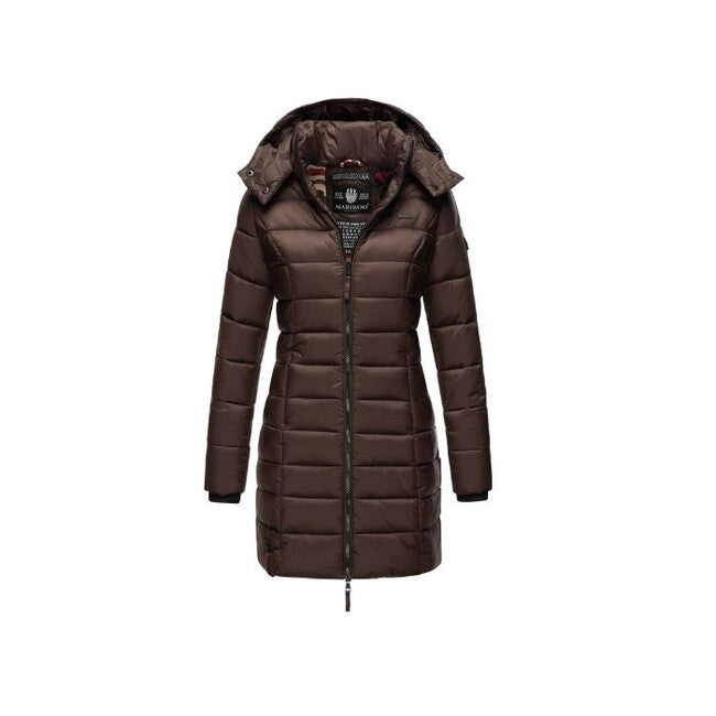 Marikoo ABENDSTERNCHEN palton piquat pentru femei cu glugă, Dark choco