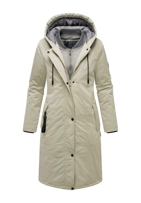 Marikoo Ledalaa parka de iarnă pentru femei cu glugă, pebble grey