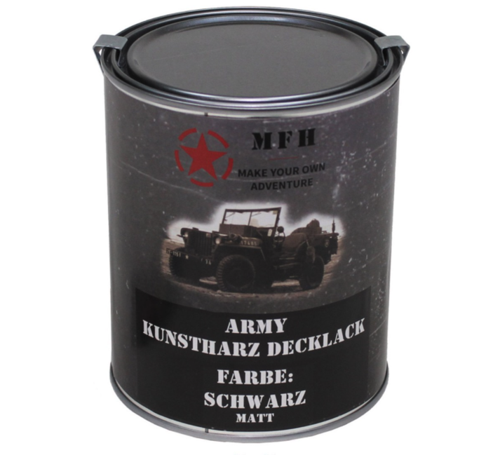 MFH army bidon culoare, negru mat, 1 litru