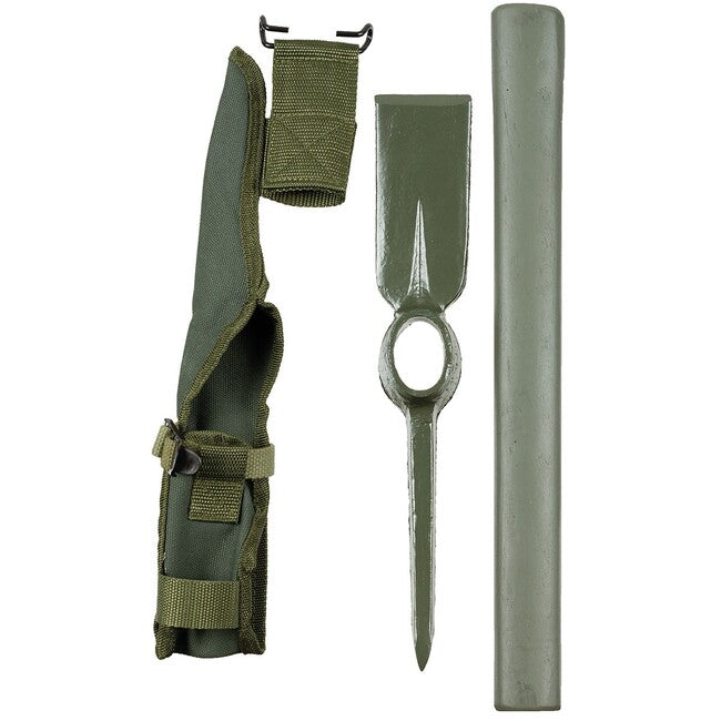 MFH topor cu mâner din lemn și husă, OD green