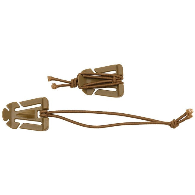 MFH clipsă MOLLE cu curea din cauciuc, coyote tan, 2 pachete
