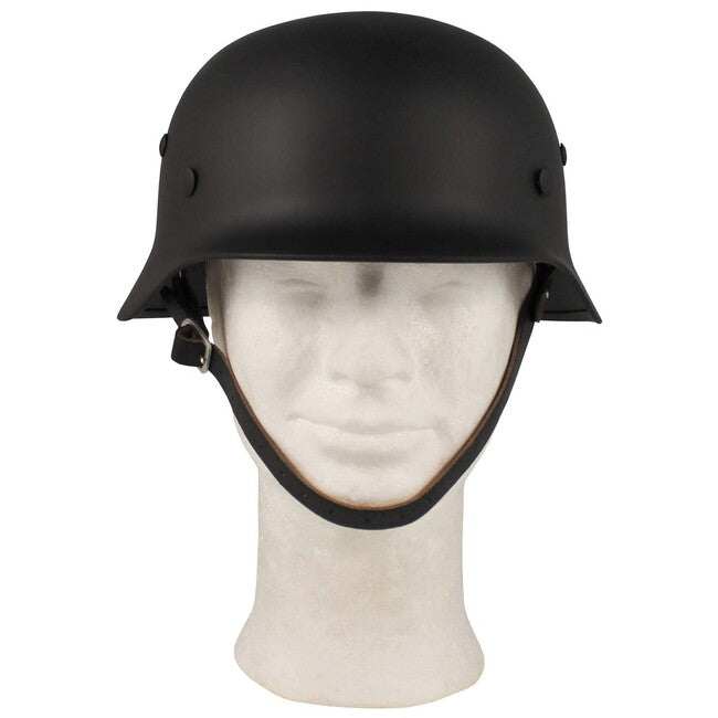 MFH cască metalică WW II cu interior din piele, neagră