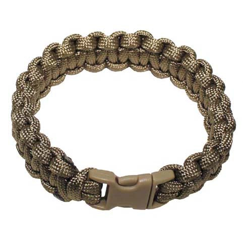 MFH brățară paracord cu închidere cu clic, coyote tan