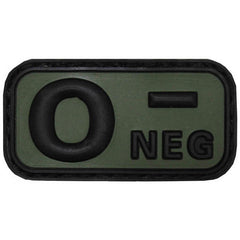 MFH emblemă 3D grup sangvin 0 negativ negru 5x2,5cm