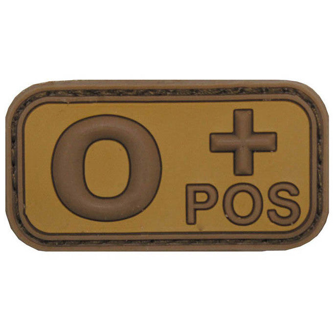 MFH emblemă 3D grup sangvin 0 pozitiv khaki 5x2,5cm