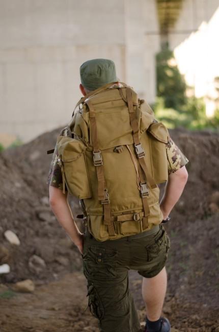 MFH BW rucsac impermeabil Coyote model, 65L