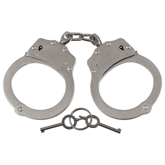 MFH Cătușe de poliție cu două chei, canelură pentru broască