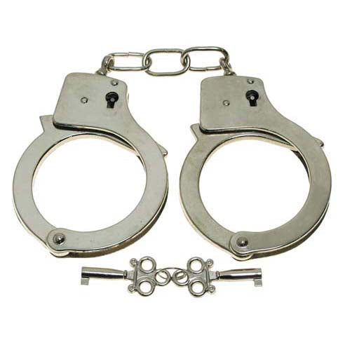 MFH Cătușe poliție cromate cu două chei