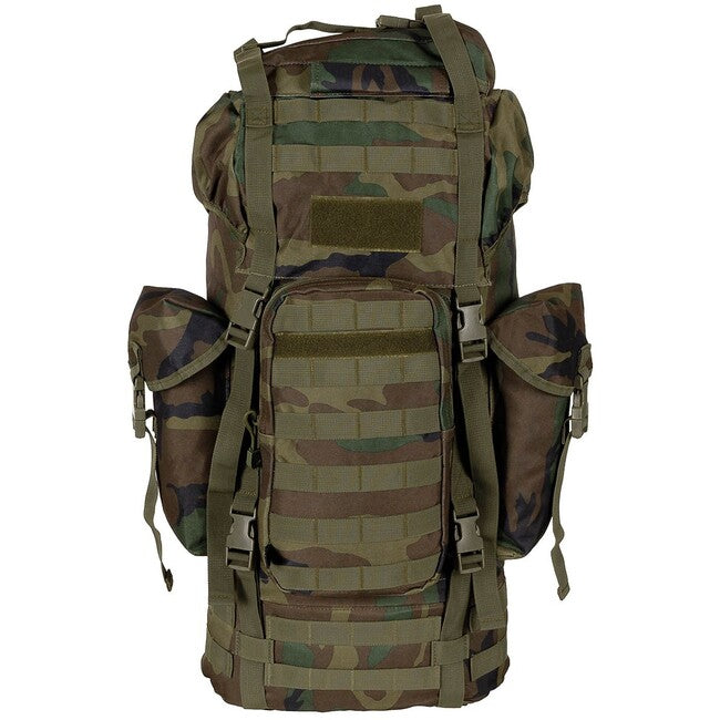 MFH rucsac MOLLE 65L, tijă de aluminiu, woodland