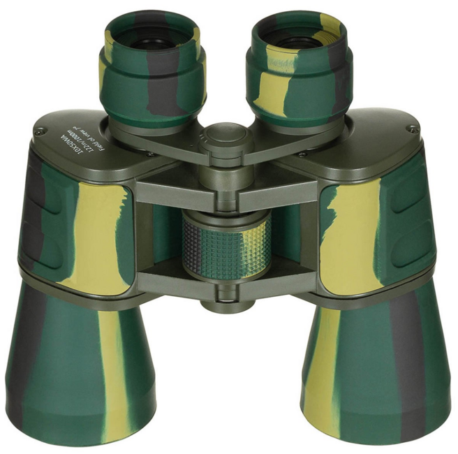 MFH binoclu pliabil 10 x 50 cu lentilă rubinie, woodland